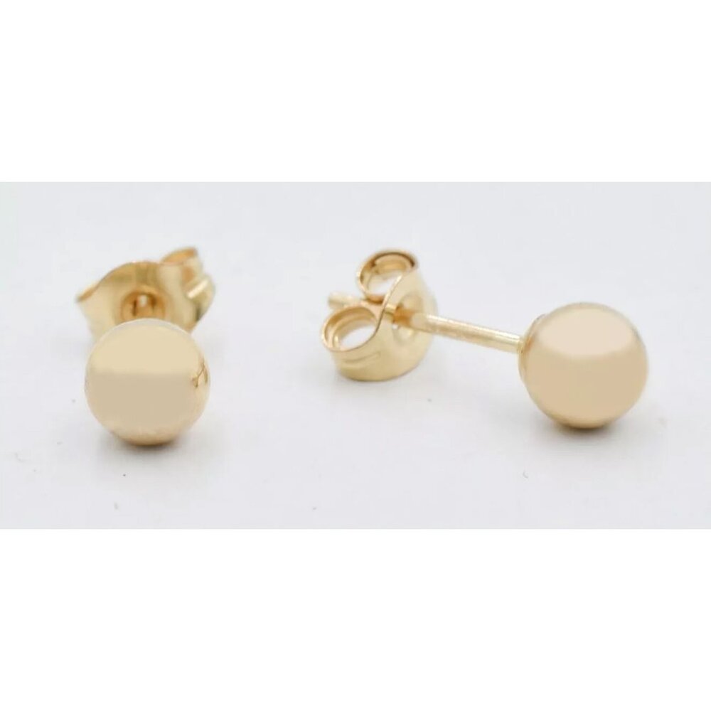 Ball 4 mm Stud Earrings Solid 14k Gold